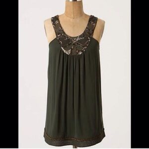 Anthropologie Golden Yoke Top